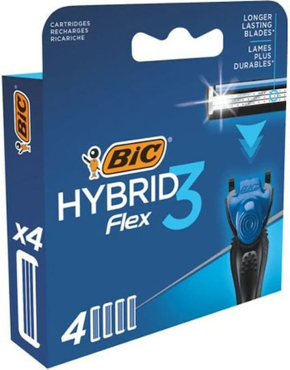 BIC Hybrid 3 Ξυραφάκι με Ανταλλακτικές Κεφαλές 3 Λεπίδων 4τμχ