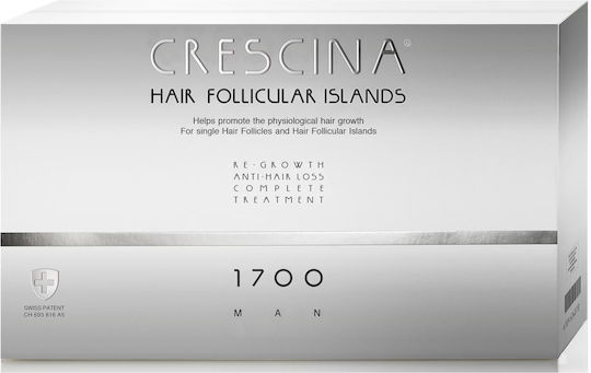 Labo Crescina Follicular Islands 1700 Growth Stimulation Ampoules Treatment Serum Scalp Men 10 +10 Pcs