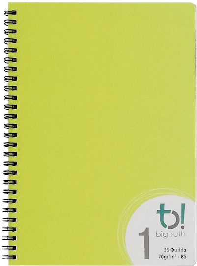 Big Spiral Caiet Cu dungi B5 35 de Foi Verde 1buc