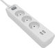 Philips Power Strip with Surge Protection 3 Positions with 2 USB-A, Switch and Cable 2m