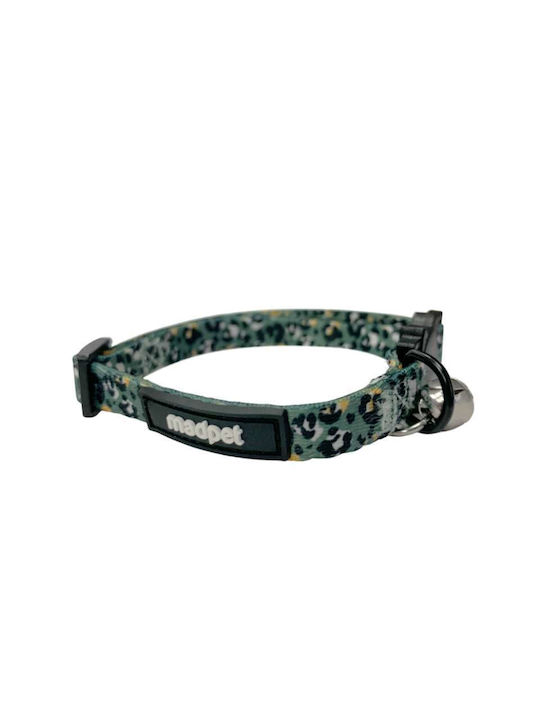 Madpet Zgardă pentru pisici, model ghepard verde, 1.0x19-32cm
