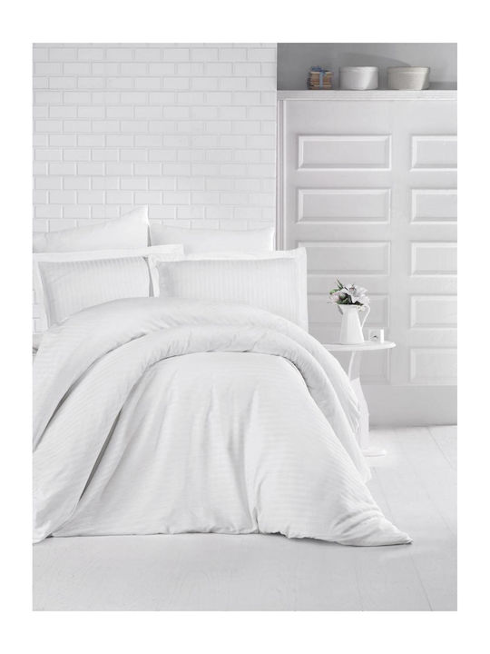 Linea Home Sheet King Size with Elastic 180x200+25cm. Soft White