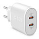 SBS Φορτιστής Χωρίς Καλώδιο με 2 Θύρες USB-C 20W Power Delivery Λευκός