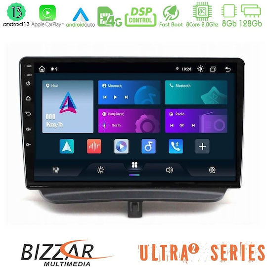 Bizzar Auto-Audiosystem für Ford Kurier 2015-2023 (Bluetooth/USB/WiFi/GPS/Apple-Carplay/Android-Auto) mit Touchscreen 9"