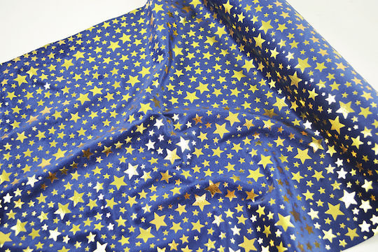 Velvet Fabric Holland Stars Blue 50 cm x 3 m Blue