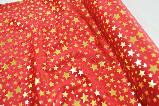 Kappa Decor Velvet Fabric Holland Stars Red 50 cm x 3 m Red