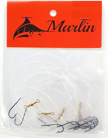 Monturi Marlin cu 3 cârlige pentru barbun, 4 bucăți, Nr. 3