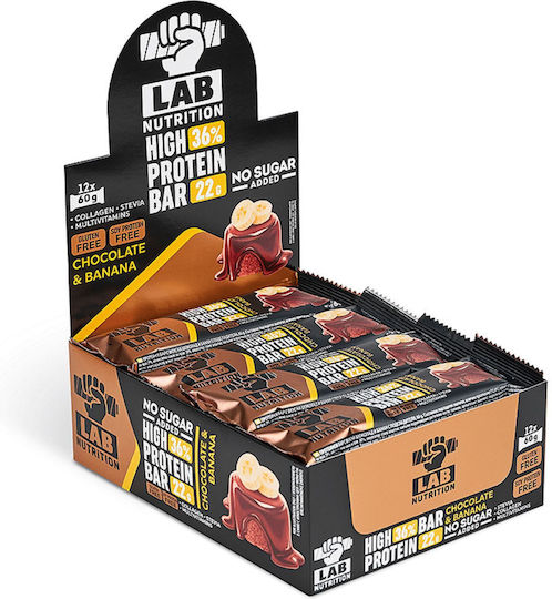 Lab Nutrition HIgh Protein Bar Блокчета с 36% Протеин & Вкус Chocolate-banana 12x60гр