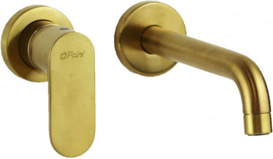 Paini Built-in Mixer & Spout Set for for Bathroom Sink Gold