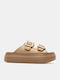 Flache Sandalen für Damen Flatforms in Braun Farbe