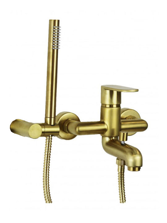 Paini Mixing Bathtub Shower Faucet Thermostatic Complete Set Gold
