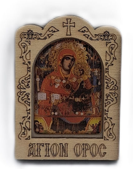 Wooden Magnet Icon Saint Anna Mount Athos 5cm X 4cm