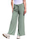 Women's High Rise Pantaloons with Rubber Band in Loose Fit Green