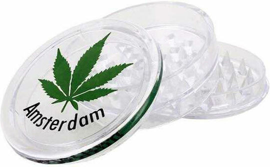 Пластмасова мелничка Amsterdam Leaf 60мм Прозрачна 3 части