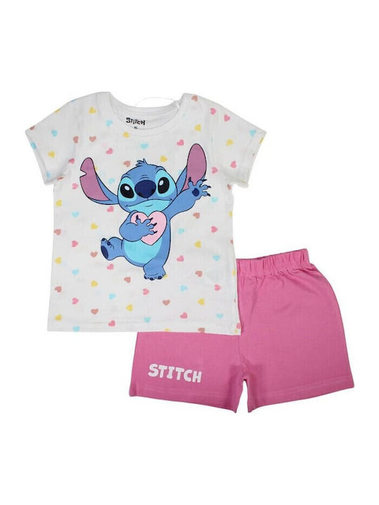 Kids' Set with Shorts Summer 2pcs Pink Lilo & Stitch