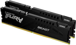 Kingston FURY Beast 64GB DDR5 με 2 Modules 2x32GB Kingston FURY Beast 64GB DDR5 με 2 Modules 2x32GB