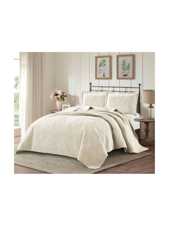 Liolios Home Ibiza Σετ Μαξιλαροθήκες Καπιτονέ Cream 50x70εκ.