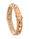 Ferplast Dog Collar Giotto Luxor C30/58 A 50-58cm B 30mm Beige Leather with Metal Pyramid-Shaped Decorations
