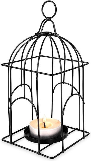 Metallic Tabletop Lantern Black 12.5x12.5x25cm Metallic Tabletop Lantern Black 12.5x12.5x25cm