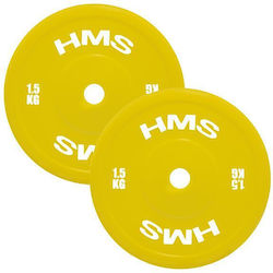 HMS Set Strength Training Plates Olympic Type 2 x 1.5kg Φ50mm HMS Set Strength Training Plates Olympic Type 2 x 1.5kg Φ50mm
