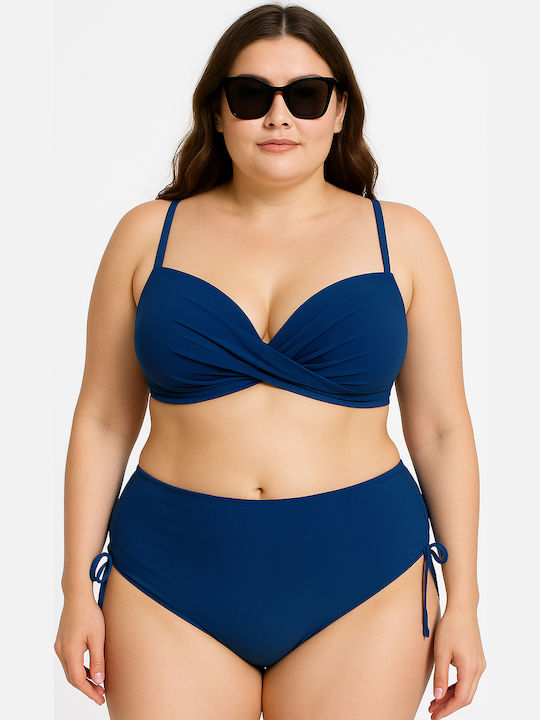 Set Bikini Ψηλόμεσο Navy Μπλε