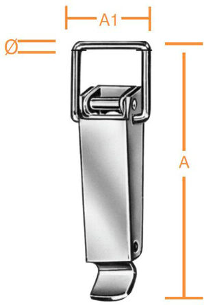 Galvanized Trunk Latch 110x37mm 570200.0027 Chrome Metal