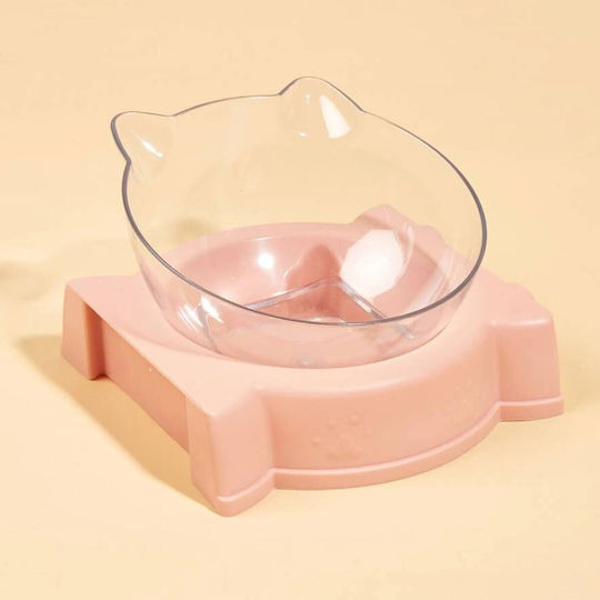 Kunststoff Wasserspender / Futterspender für Hund & Katze in Rosa Farbe