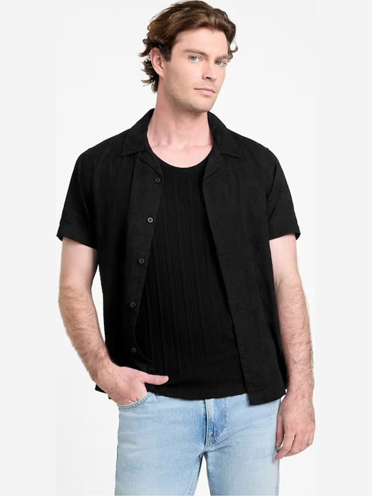 Guess Shirt Short-sleeved Cotton Shirt Black