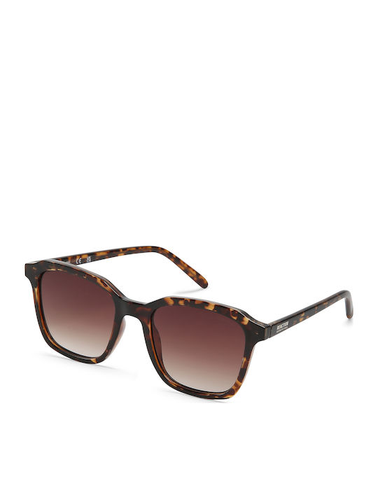 Unisex Sunglasses with Brown Horn-Rimmed Frame and Brown Lens