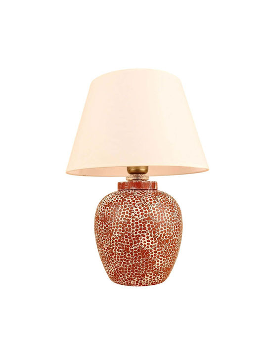 Opviq Table Lamp for Socket E27 with Red Shade and Base