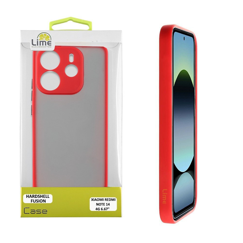 LimeHardshellFusionFullCameraProtectionBackCoverΠλαστικό/ΣιλικόνηςΚόκκινο(RedmiNote144G)
