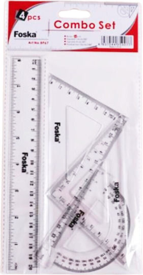 Set instrumente geometrice Foska 20cm 4 bucăți