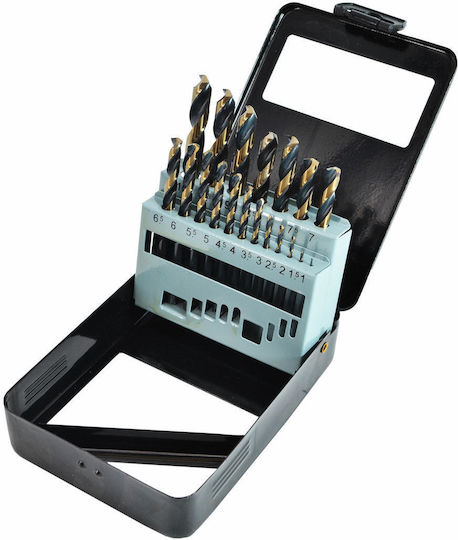 AWTools Σετ 19 Τρυπάνια HSS με Κυλινδρικό Στέλεχος για Μέταλλο