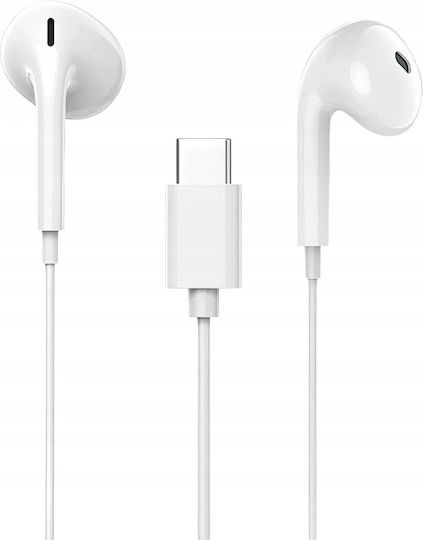 Canyon CNS-CEP6W In-ear Handsfree Ακουστικά με Βύσμα USB-C Λευκό