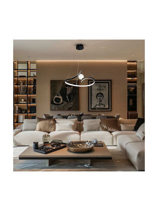 Eko Light Κρεμαστό Φωτιστικό Μαύρο LED με Φυσικό Λευκό Φως