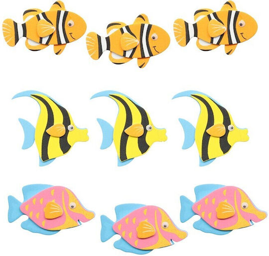 Foam Shapes Tropical Fish Set of 12 Self-Adhesive Glorex