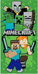 Prosop din bumbac 70x140 Minecraft Verde