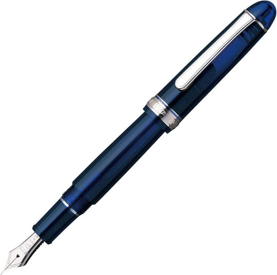 Platinum Writing Pen Fine Blue Glass with Blue Ink
