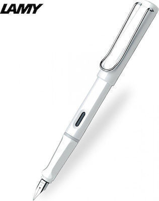 Lamy Safari 019 Schreibfeder Breite Weiß aus Plastik mit Rot Tinte