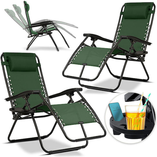 Foldable Garden Lounger Cushion Sofotel Chillwell Set 2 Green
