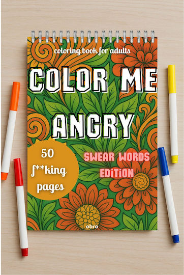 Adult Coloring Book Color Me Angry Swear Words Edition Mandala 50 Illustrations A5 100 Pages