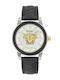 Medusa Deco Ανδρικό Ρολόι 43mm Μπαταρίας με Μαύρο Δερμάτινο Λουράκι