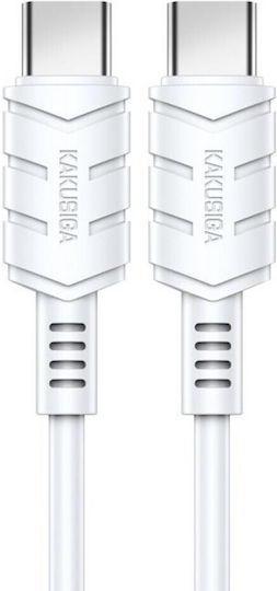 Kakusiga Ksc-710 USB 2.0 Cable USB-C male - USB-C 60W Λευκό 1.2m KSC-710-CC-WH
