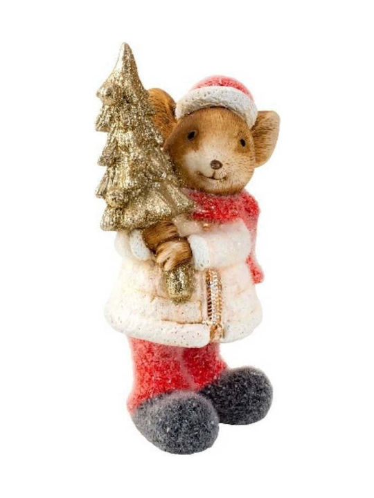 Christmas Decorative Mouse Resin Red Size 6cmx17cm