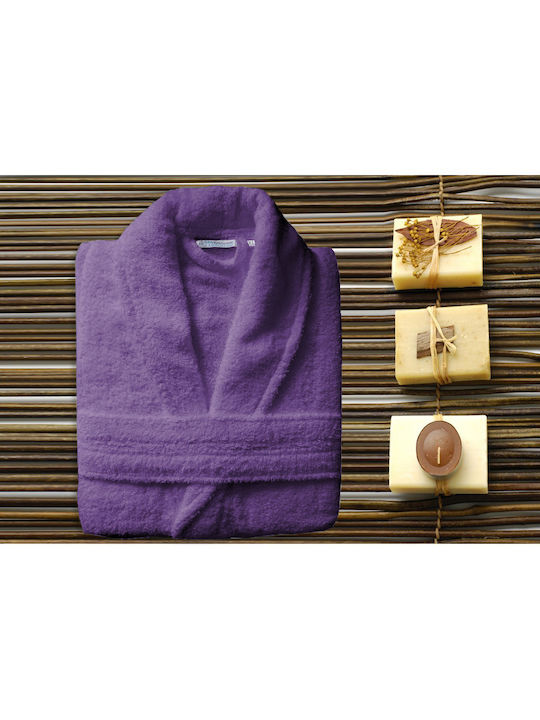 San Lorentzo Bademantel mit Kragen Purple 400gr/m²