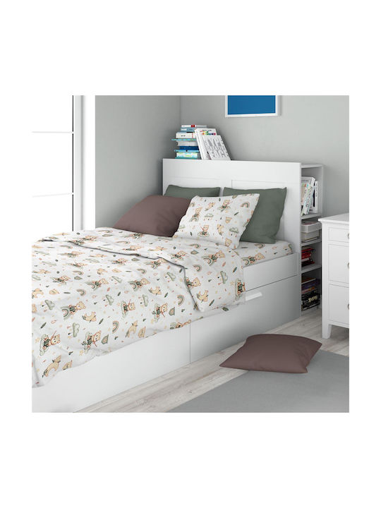 Dimcol Σετ Σεντόνια Μονά Βαμβακερά Λευκό 160x240cm 3τμχ