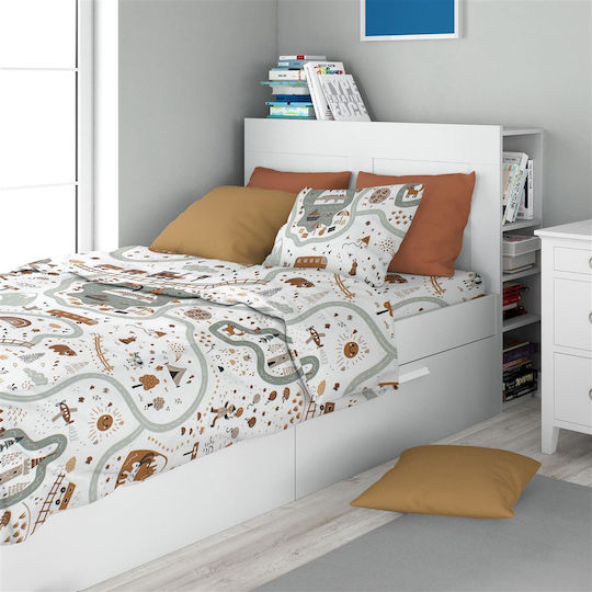 Dimcol Sheet Set Single Cotton White 160x240cm 3pcs