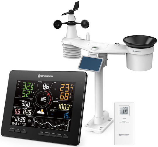 Bresser Center 7-in-1 7003800 Ασύρματος Μετεωρολογικός Σταθμός Ψηφιακός Επιτραπέζιος Μαύρος