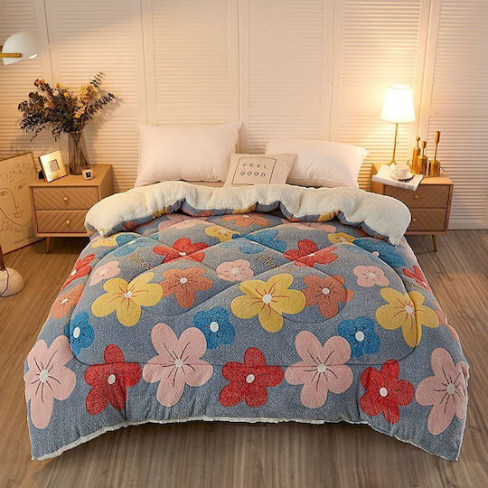 Olia Home Κουβερτοπάπλωμα Μονό 160x220εκ. Μπλε