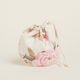 Beauty Home Floral Fabric Pouch for Gift Ecru 13x14cm
